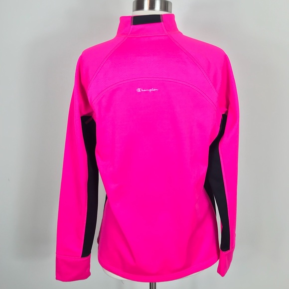 Champion Quarter Zip Fleece Pink w/ Black Sides L - Picture 6 of 8